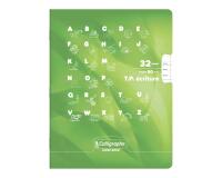 Cahier Travaux Pratiques Écriture piqué 8000 CARTE 17x22 cm 32 pages double ligne 4 mm + interligne verticale/uni 90 g - Vert anis