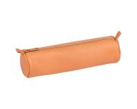 CUIR NATUREL Trousse ronde Ø5,5x22 cm. - Naturel