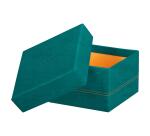 Rhodiarama set 5 boîtes gigognes simili cuir italien 44x34x16 cm - Paon