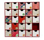 Braunes Pappmaché, Regal/Adventskalender mit 25 kleinen Fächern 25x25cm - Kraft