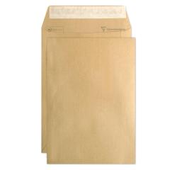 Doos 500 Enveloppen Zelfklevend - bruin gelijnde kraft 90g 176x250 - Bruin