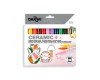 DARWI Marqueur Peinture sur Céramique à Froid Pointe Conique Fine 2mm - Assortis