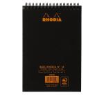 Bloc reliure intégrale Rhodia Classic 14,8x21 cm 80 feuillets ligné microperforé 80g - Noir