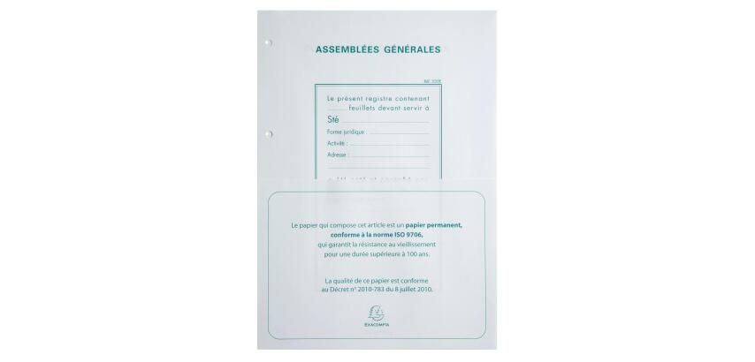 Recharge A4 pour reliures registres - 100 feuillets perforation 4 trous