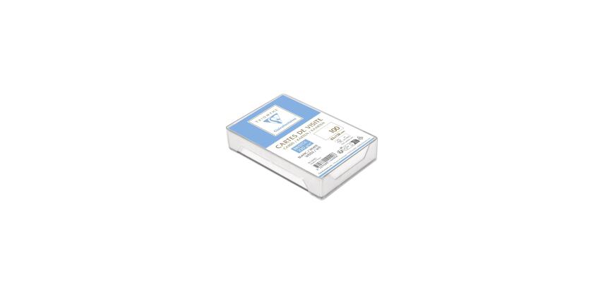 Boite de 100 Cartes de Visite Bristol Blanc Uni 82x128 mm - 220g/m2 - Blanc