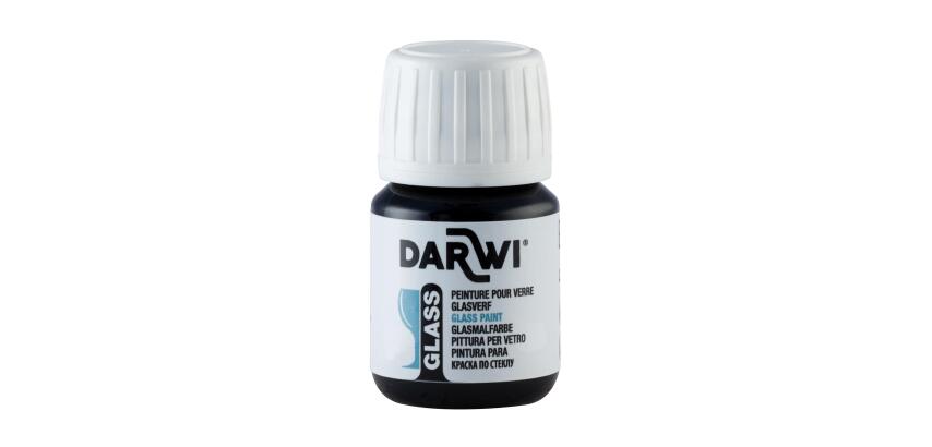 DARWI Glasmalfarbe, Flakon 30ml, Schwarz - Schwarz