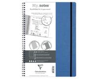 My.Notes Age Bag cahier reliure intégrale à marges détachables A4 120 pages détachables DOT + cadre en-tête - Bleu