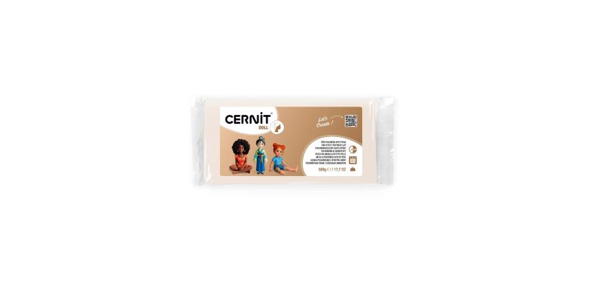 CERNIT - A Bar of DOLL Translucent Polymer Clay - Baking Modelling Clay - White colour - 500 g block - CE0950500010C - White