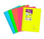 Cahier reliure intégrale enveloppante Koverbook Neon A4 160 pages petits carreaux + marge couverture polypropylène opaque - Assortis