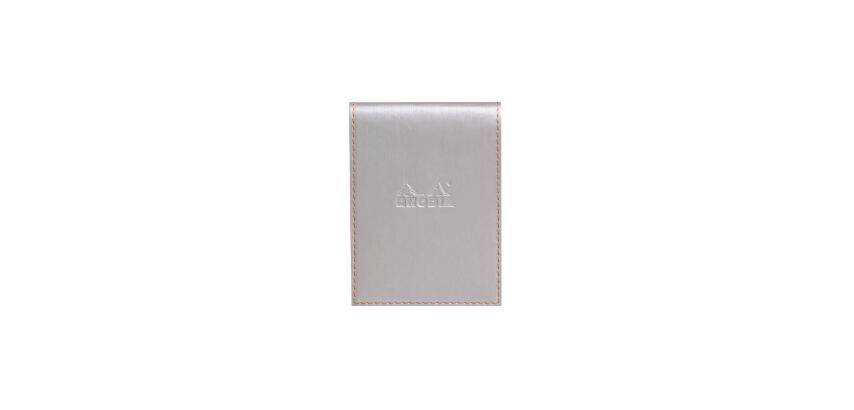 Rhodiarama porte-bloc avec porte-crayon + bloc N°12 ligné - Argent
