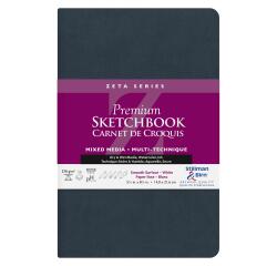 Zeta Series, Skizzenbuch mit flexiblem Einband, Fadenbindung, 26 Blatt 21,6x14cm 270g - Weiß