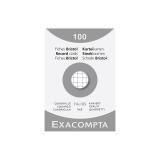 Étui de 100 fiches - bristol quadrillé 5x5 non perforé 74x105mm - Blanc
