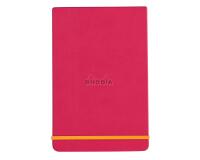 Rhodiarama Webnotepad rembordé rigide A5 192 pages ligné microperforé papier ivoire 90g fermeture élastique - Framboise