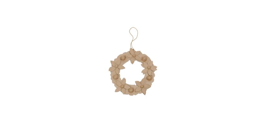 Couronne de fleurs 2x29x29cm - Kraft