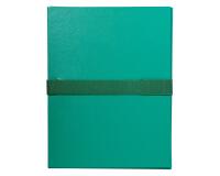 Exacompta Balacron Expanding Spine Folder, A4, Hook and Loop Strap - Green