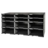 Module de classement Modulodoc - set 12 cases sans tiroirs Ecoblack - Gris foncé