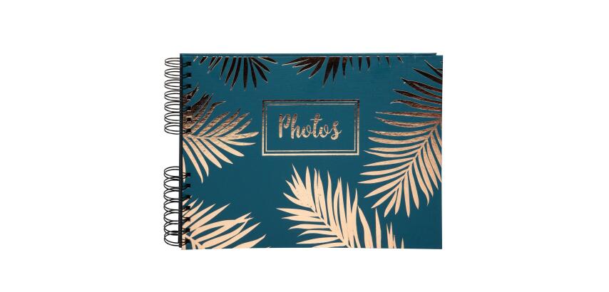 Album photo à spirales 50 pages noires - Format 32x22cm - PALMA - Bleu
