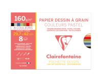 Dessin à Grain Couleur pochette 8F A3 160g - Assortiment pastel