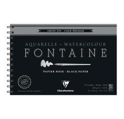 Fontaine Noir album spiralé 12F 12x18cm 300g grain fin