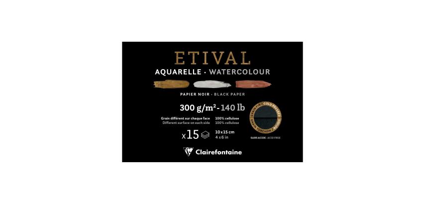 Etival Noir bloc collé 1 côté 15F 10x15cm 300g double grain