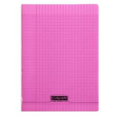 Cahier piqué 8000 POLYPRO A4 96 pages grands carreaux 90 g - Rose