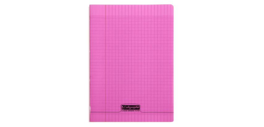 Cahier piqué 8000 POLYPRO A4 96 pages grands carreaux 90 g - Rose
