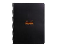 Notebook Rhodia Classic reliure intégrale 22,5x29,7 cm 160 pages ligné avec marge et cadre en-tête détachables 80g - Noir
