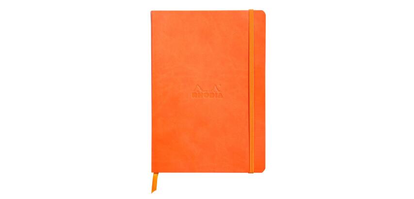 Rhodiarama carnet souple A5 160 pages dot papier ivoire 90g fermeture élastique - Tangerine
