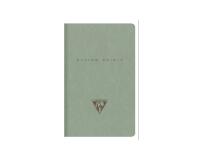 Flying Spirit piqûre textile 7,5x12cm 48 pages ligné motifs assortis papier ivoire 90g - Vert de gris