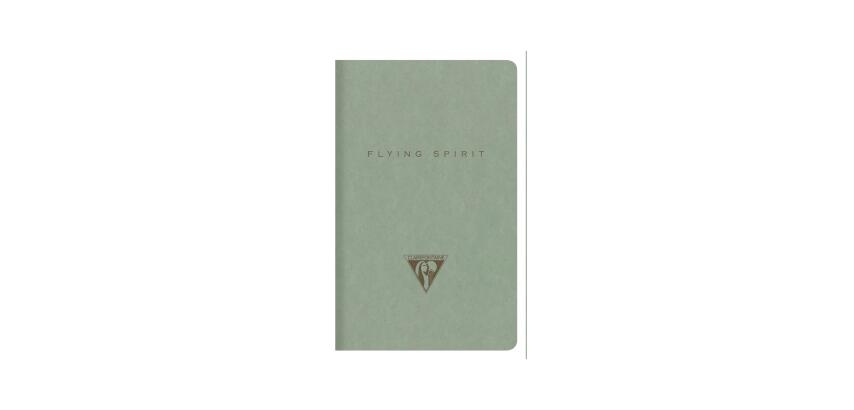 Flying Spirit piqûre textile 7,5x12cm 48 pages ligné motifs assortis papier ivoire 90g - Vert de gris