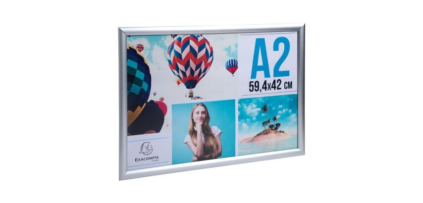 Cadre mural aluminium A2 Office alu - Cristal