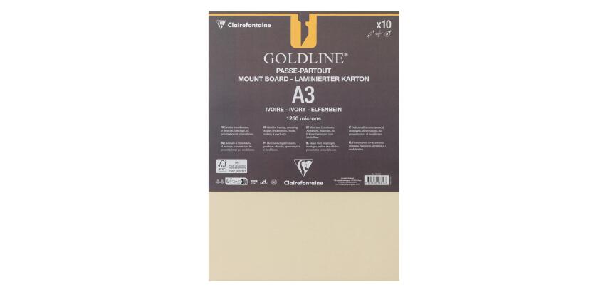 Goldline contrecollé pour passe-partout paquet 10F A3 1,25mm - Ivoire