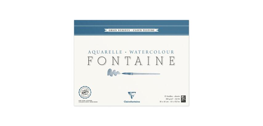 Fontaine bloc collé 4 côtés 15F 30x40cm 300g grain nuageux