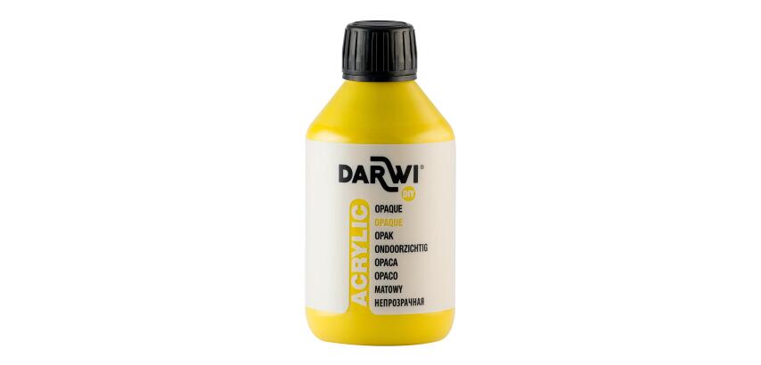DARWI Acrylfarbe opak, Flasche 250ml, Sonnengelb - Sonne|