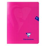 Cahier piqué Mimesys 17x22cm 96 pages grands carreaux couverture polypropylène Rose - Rose