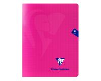 Cahier piqué Mimesys 17x22cm 96 pages grands carreaux couverture polypropylène Rose - Rose