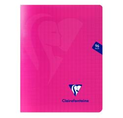 Cahier piqué Mimesys 17x22cm 96 pages grands carreaux couverture polypropylène Rose - Rose