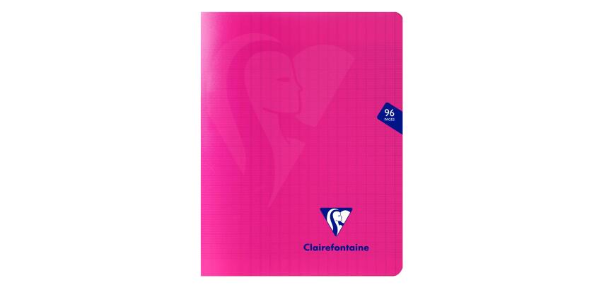 Cahier piqué Mimesys 17x22cm 96 pages grands carreaux couverture polypropylène Rose - Rose