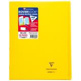 Cahier piqué Koverbook 24x32cm 48 pages petits carreaux + marge couverture polypropylène transparent - Jaune