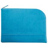 Rhodiarama pochette zippée en simili cuir - taille L (21x28 cm) - Turquoise