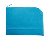 Rhodiarama pochette zippée en simili cuir - taille L (21x28 cm) - Turquoise