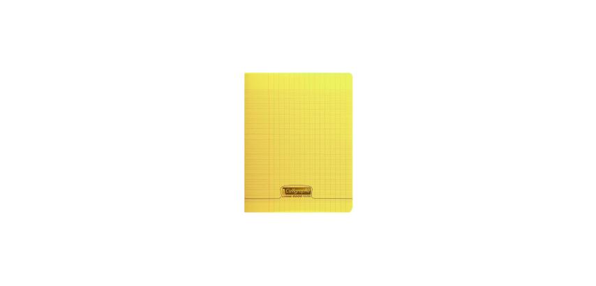 Cahier piqué 8000 POLYPRO 17x22 cm 192 pages grands carreaux 90 g - Jaune