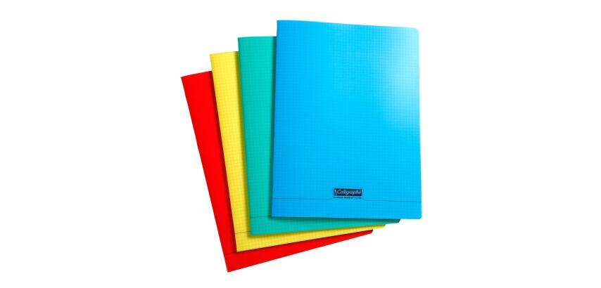 Cahier piqué 8000 POLYPRO A4 192 pages petits carreaux 90 g - Assortis