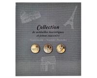 Carpeta de MONEDAS TURÍSTICAS 25,5x28 cm - Capacidad: 50 monedas turísticas o fichas de recuerdo (34 mm). - Gris