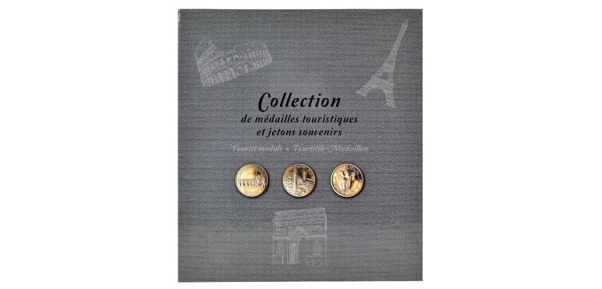Carpeta de MONEDAS TURÍSTICAS 25,5x28 cm - Capacidad: 50 monedas turísticas o fichas de recuerdo (34 mm). - Gris
