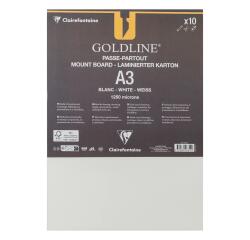 Goldline contrecollé pour passe-partout paquet 10F A3 1,25mm - Blanc