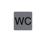 Plaque adhésive imitation aluminium WC 7,5x7,5 cm - Gris