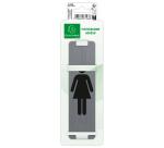 Plaque verticale adhésive imitation aluminium Dame 16,5X4,4 cm - Gris