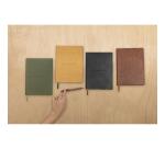 Carnet brochure cousue Flying Spirit A5 180 pages ligné couverture cuir lisse papier ivoire 90g - Kaki