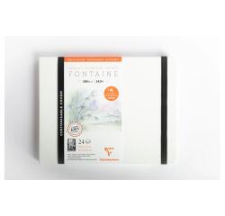 Fontaine Aquarelle carnet cousu 24F 21x16cm 300g grain satiné (papier buvard) - Blanc